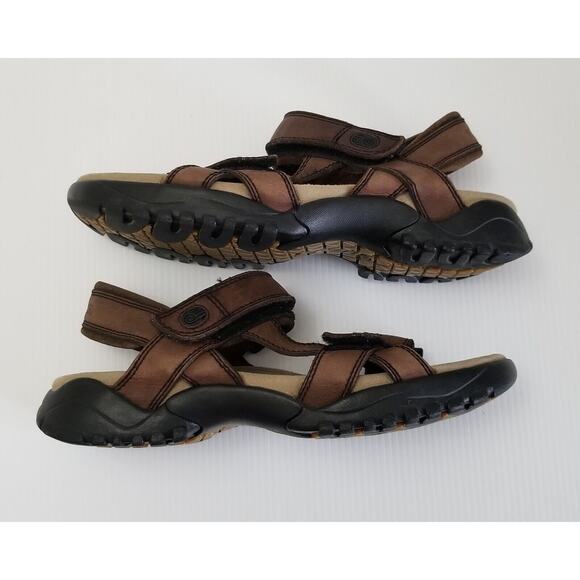 TEVA Men\'s Sz 9 Brown Leather Lug Sole Casual Sport Strap Sandals Shoes 6591 main image 8